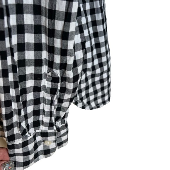 Old Navy "Love" on The Pocket Checked Button Down Blouse Size Small - Picture 4 of 7